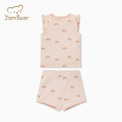 JamBear Summer kids Pajamas Set Organic cotton kids pajamas organic baby clothes 2pk Short Pyjama Sets