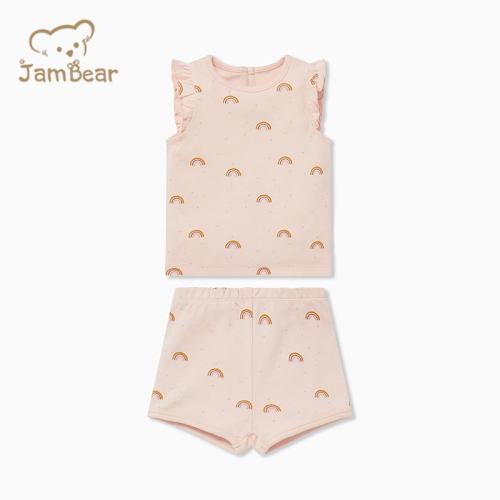 JamBear Summer kids Pajamas Set Organic cotton kids pajamas organic baby clothes 2pk Short Pyjama Sets