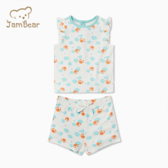 JamBear Summer kids Pajamas Set Organic cotton kids pajamas organic baby clothes 2pk Short Pyjama Sets