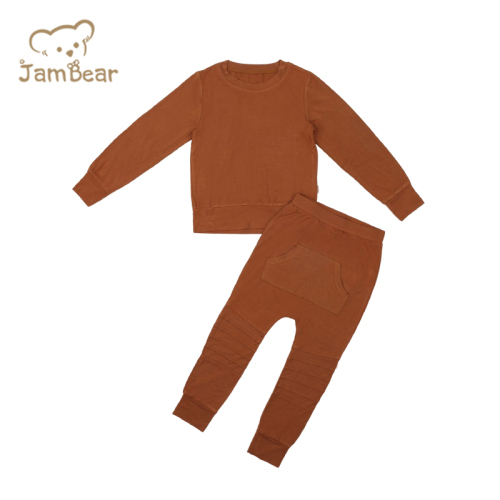 Eco friendly kids bamboo pajama organic sleep suits baby organic 95% bamboo 5% spandex 240gsm 2 piece pajama