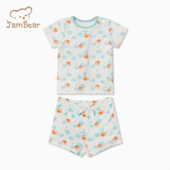 JamBear Organic cotton kids Pajamas Set eco-friendly two piece sleepers night suit for baby toddler short sets pyjama
