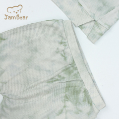 Organic bamboo kid pajamas sustainable baby pyjamas eco friendly 95% bamboo 5% spandex waffle 230gsm tie dye