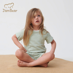 JamBear Organic cotton kids Pajamas Set eco-friendly two piece sleepers night suit for baby toddler short sets pyjama