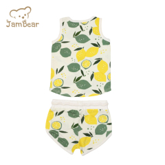 Summer pajamas bamboo children short sleeve custom printed bamboo pajamas 95% bamboo viscose 5% spandex jersey 240gsm digital printing