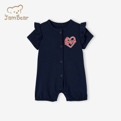 100% Organic cotton short sleeve baby romper sustainable summer baby onesie eco friendly baby girls' rompers