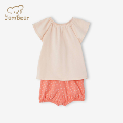 100% Organic cotton baby girl shorts set sustainable toddler shorts set summer baby shorts and t shirt eco friendly t shirt and shorts