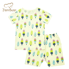 Jambear Short Sleeve Lounge Sets Eco-Friendly Two Piece Sleepers Organic Baby Loungewear Toddler Short Sets