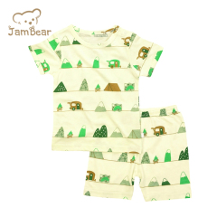 Jambear Short Sleeve Lounge Sets Eco-Friendly Two Piece Sleepers Organic Baby Loungewear Toddler Short Sets