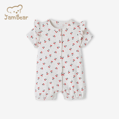 100% Organic cotton short sleeve baby romper sustainable summer baby onesie eco friendly baby girls' rompers