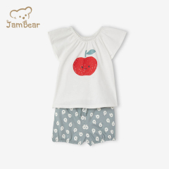 100% Organic cotton baby girl shorts set sustainable toddler shorts set summer baby shorts and t shirt eco friendly t shirt and shorts