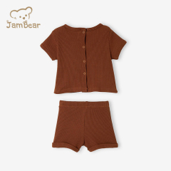 Summer short pyjamas for baby boys in honeycomb fabric 100% organic cotton toddler sleepsuit sustainable toddler pyjamas