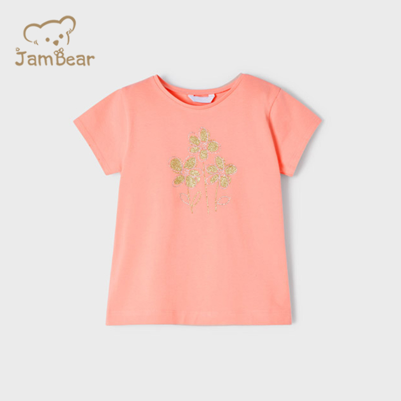 Summer basic short sleeve T-shirt girl organic cotton Kids t shirts sustainable Children Tshirt eco friendly