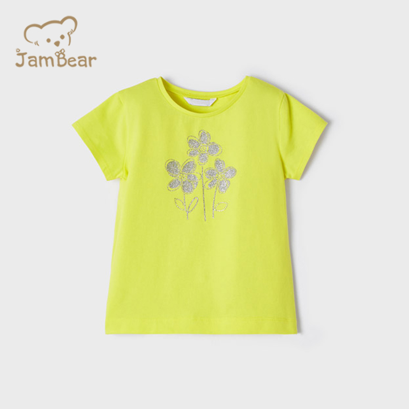 Summer basic short sleeve T-shirt girl organic cotton Kids t shirts sustainable Children Tshirt eco friendly