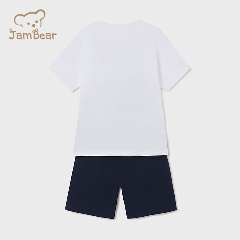 Organic cotton kid shorts set sustainable boys shorts sets summer eco friendly shorts set boy short sleeve