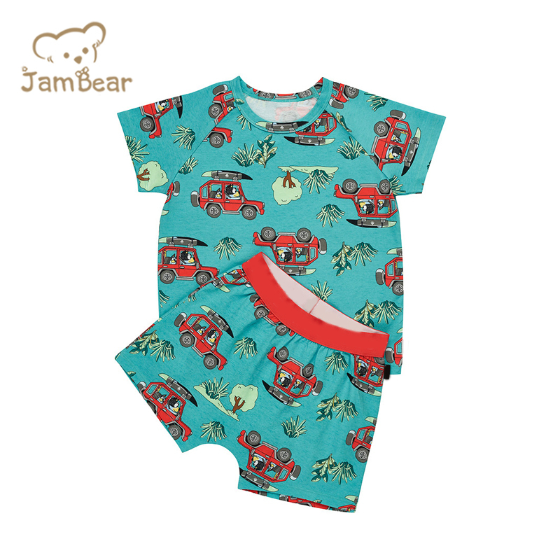 JamBear night suit for baby toddler short sets pyjama eco-friendly organic cotton kids Pajamas Set organic baby clothes