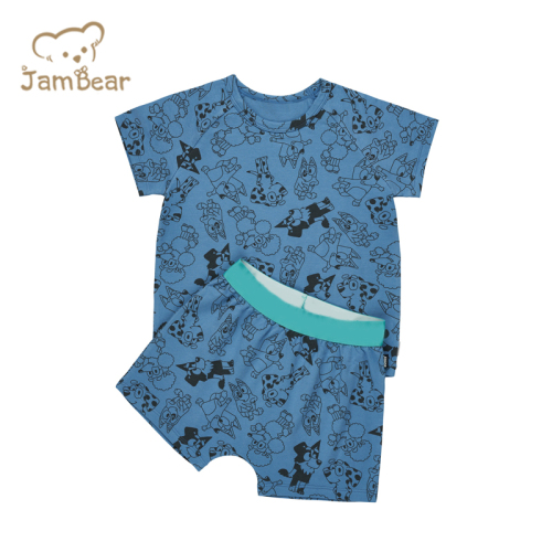 JamBear night suit for baby toddler short sets pyjama eco-friendly organic cotton kids Pajamas Set organic baby clothes
