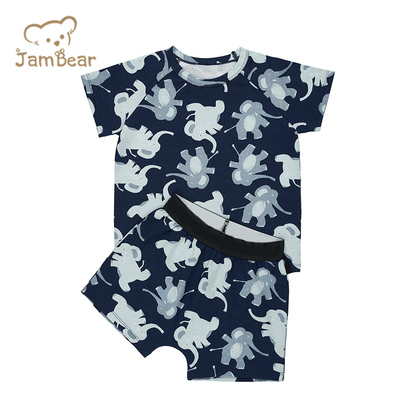 JamBear baby two piece sleepers Summer kids pyjamas toddler short sets organic baby clothes eco-friendly night suit for baby