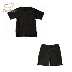 Summer organic cotton jersey children set eco friendly kids shorts set sustainable kids t shirt and shorts set