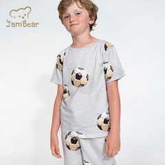 Summer organic cotton jersey children set eco friendly kids shorts set sustainable kids t shirt and shorts set