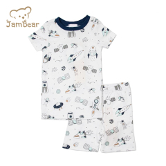 JamBear Baby Organic Cotton Pajamas Set Summer toddler Pyjamas Set organic baby clothes eco-friendly newborn underwear set