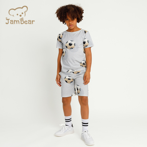 Summer organic cotton jersey children set eco friendly kids shorts set sustainable kids t shirt and shorts set