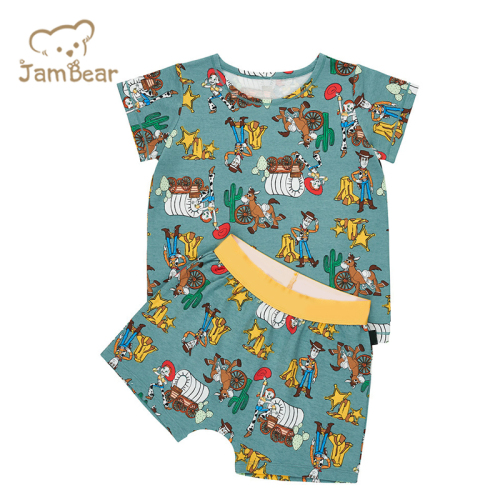 JamBear baby two piece sleepers Summer kids pyjamas toddler short sets organic baby clothes eco-friendly night suit for baby