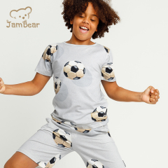 Summer organic cotton jersey children set eco friendly kids shorts set sustainable kids t shirt and shorts set