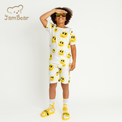 Sustainable kids t shirt and shorts set summer organic cotton jersey children set eco friendly kids shorts set boys