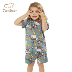 JamBear baby two piece sleepers Summer kids pyjamas toddler short sets organic baby clothes eco-friendly night suit for baby
