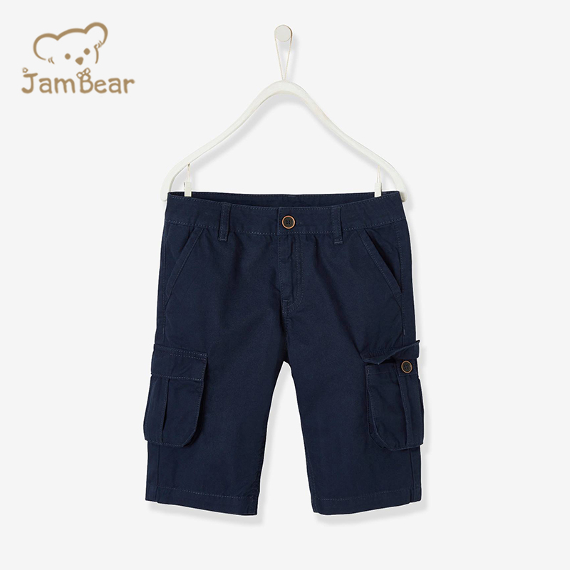 100% Organic cotton kids cargo shorts eco friendly boys shorts sustainable cargo-style bermuda shorts for boys