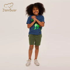 100% Organic cotton jersey boys shorts summer kids' plain jersey shorts sustainable children's shorts eco friendly
