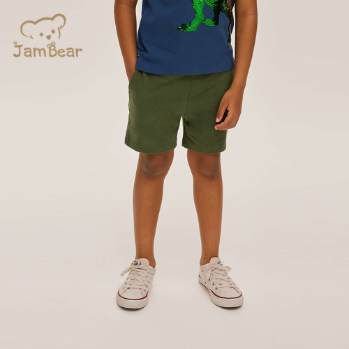 100% Organic cotton jersey boys shorts summer kids' plain jersey shorts sustainable children's shorts eco friendly