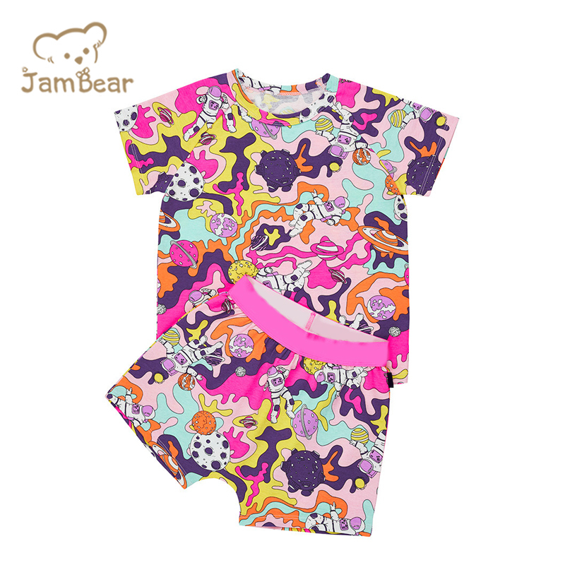 JamBear organic baby loungewear organic cotton pajamas toddler short sets organic baby clothes eco-friendly night suit for baby