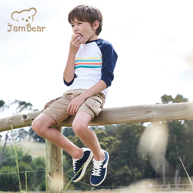 Summer cargo-style bermuda shorts for boys sustainable kids cargo shorts 100% organic cotton boys shorts kid short sweat pants