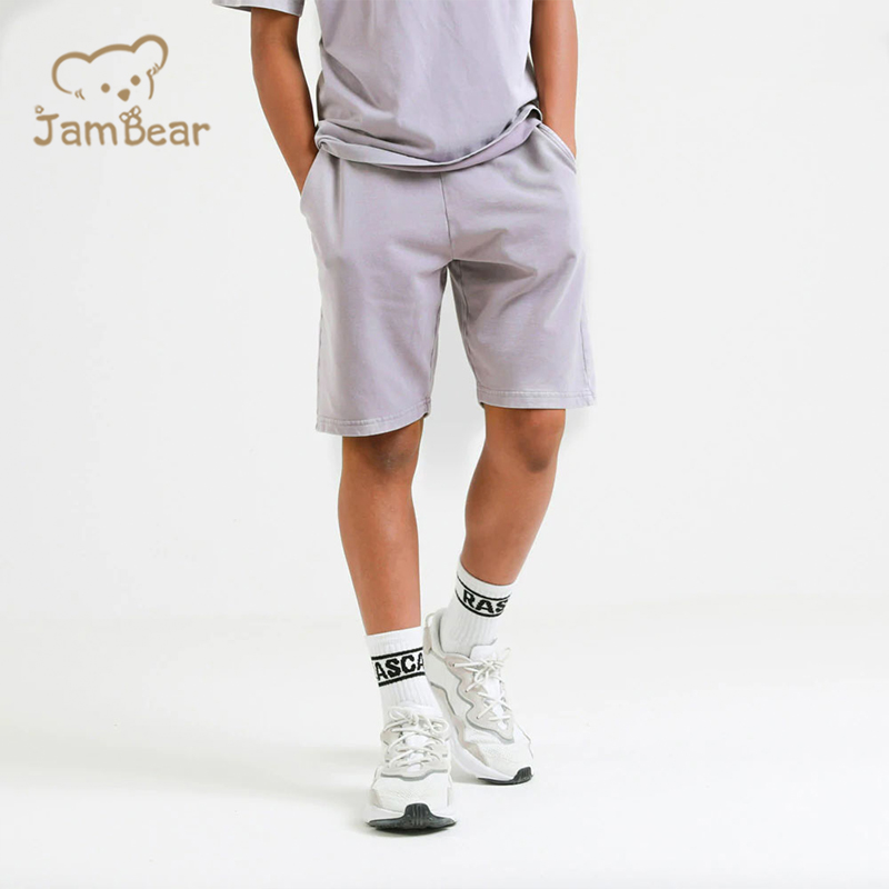 100% Organic cotton kids t shirt and shorts eco friendly kids shorts set short sleeve boys shorts set sustianable