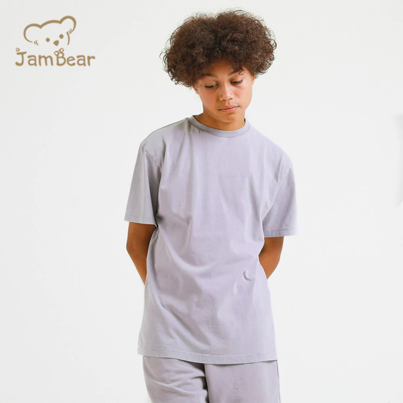 100% Organic cotton kids t shirt and shorts eco friendly kids shorts set short sleeve boys shorts set sustianable
