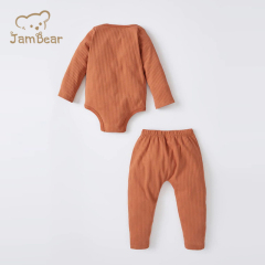 Organic cotton ribbed bodysuit and pant set baby onesie set sustainable baby ribbed onesie and jogger set infant sleepsuit