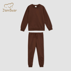Organic cotton children pullover and sweat pant set sustainable sweatshirt and jogger set eco friendly kids jogger set