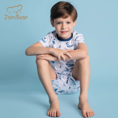 JamBear toddler short sets organic baby clothes Organic cotton kids Pajamas Set eco-friendly two piece sleepers