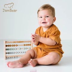 100% Organic cotton toddler terry cloth top and shorts eco friendly toddler towelling t shirt and shorts sustainable