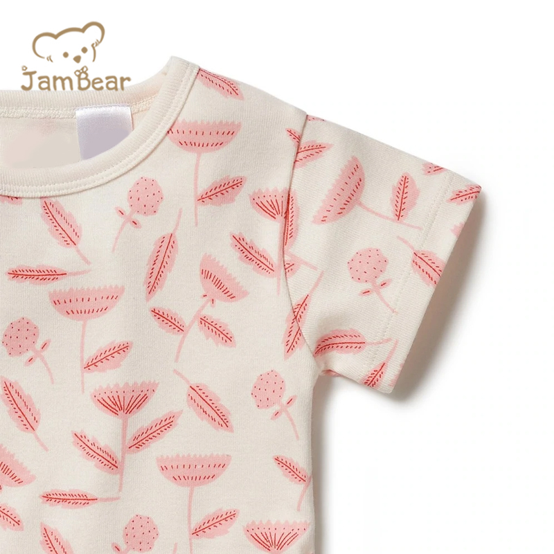 JamBear toddler Pyjamas Set Organic cotton pjs baby eco-friendly kids Pajamas Short Sleeve Lounge Sets