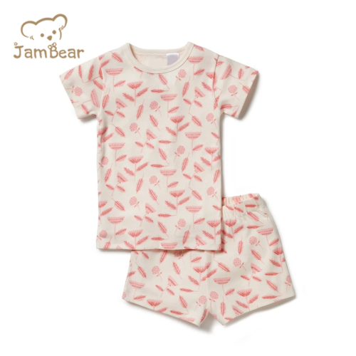 JamBear toddler Pyjamas Set Organic cotton pjs baby eco-friendly kids Pajamas Short Sleeve Lounge Sets