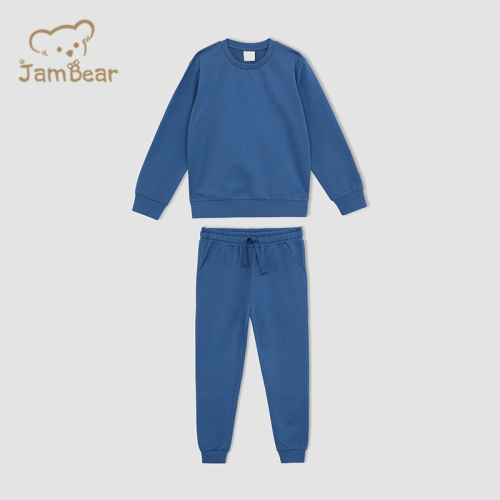 Sustainable children pullover and sweat pant set organic cotton kids sweatshirt and jogger set eco friendly kids jogger set