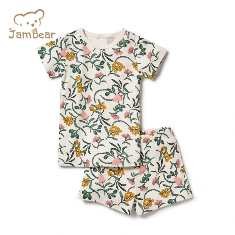 JamBear toddler Pyjamas Set Organic cotton pjs baby eco-friendly kids Pajamas Short Sleeve Lounge Sets