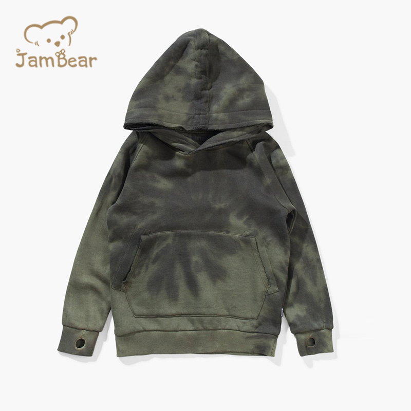 Sustainable kids tie dye hoodies organic cotton hoodie for boy eco friendly hoodies children