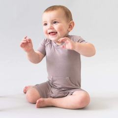 Jambear Bamboo viscose baby romper organic baby clothes Eco-friendly Infants onesie short sleeve button bodysuit