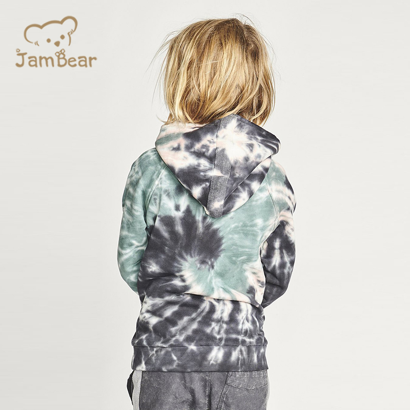Sustainable kids tie dye hoodies organic cotton hoodie for boy eco friendly hoodies children