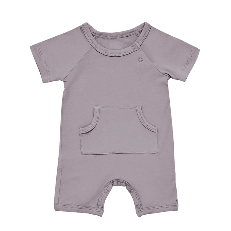 Jambear Bamboo viscose baby romper organic baby clothes Eco-friendly Infants onesie short sleeve button bodysuit