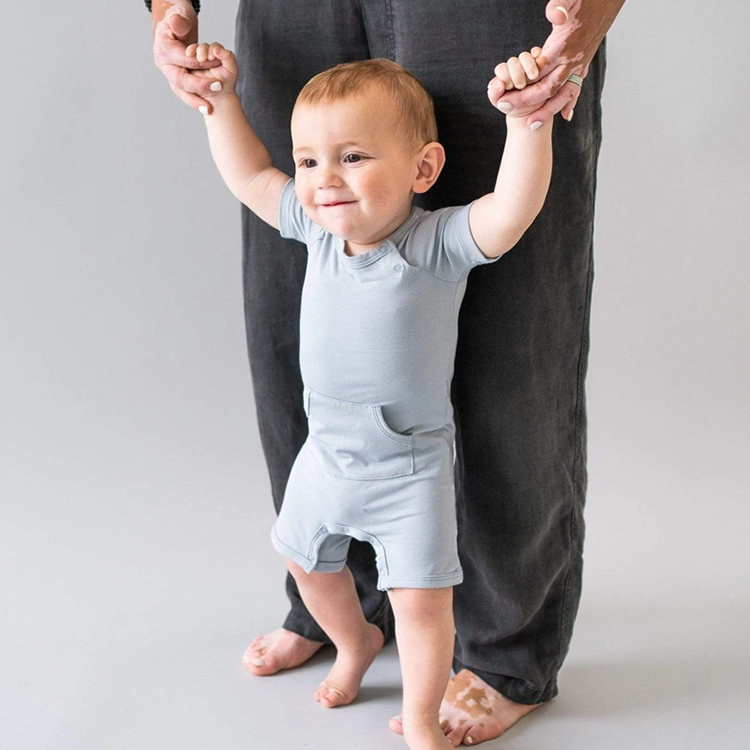 Jambear Bamboo viscose baby romper organic baby clothes Eco-friendly Infants onesie short sleeve button bodysuit