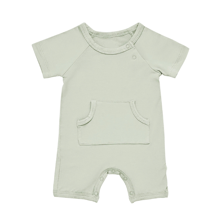 Jambear Bamboo viscose baby romper organic baby clothes Eco-friendly Infants onesie short sleeve button bodysuit